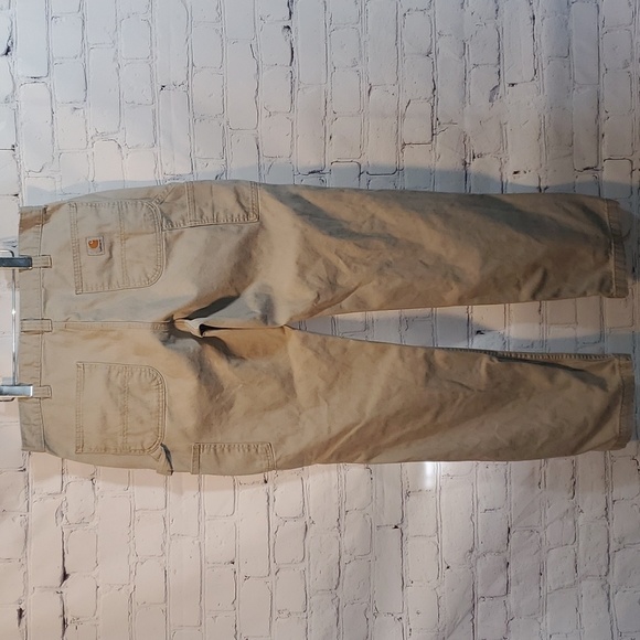 Carhartt Other - Mens Carhartt Cargo Carpenter Original Dungaree Jeans Pants Sand 5 Pocket 36x36
